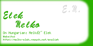 elek melko business card